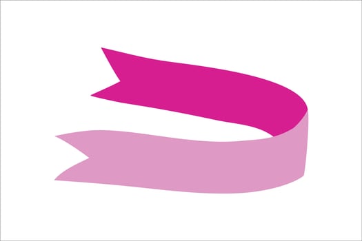 ribbon in flat hand drawn style. vector illustration isolated on white background
