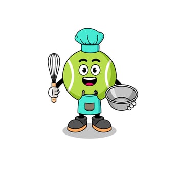 Illustration of tennis ball as a bakery chef vector