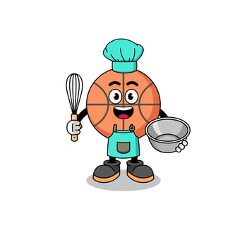 Illustration of basketball as a bakery chef vector