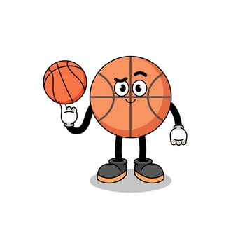 basketball illustration as a basketball player vector