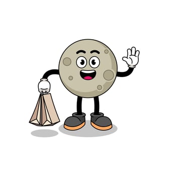 Cartoon of moon shopping vector
