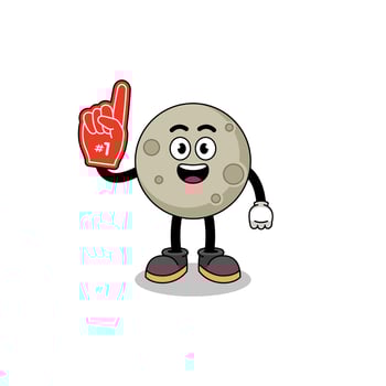 Cartoon mascot of moon number 1 fans vector