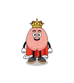 Mascot Illustration of brain king vector