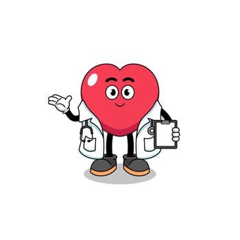 Cartoon mascot of love doctor vector