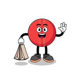 Cartoon of cricket ball shopping vector