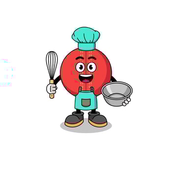 Illustration of cricket ball as a bakery chef vector