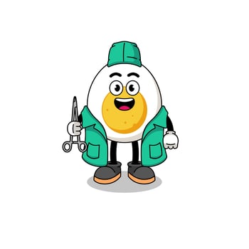 Illustration of boiled egg mascot as a surgeon vector