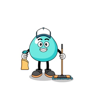 Character mascot of water as a cleaning services vector