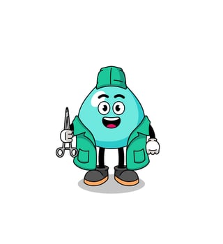 Illustration of water mascot as a surgeon vector
