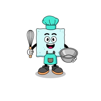 Illustration of sugar cube as a bakery chef vector