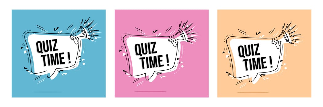 quiz time banner set vector
