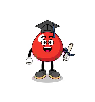 blood mascot with graduation pose vector