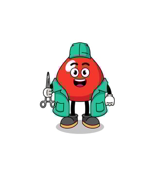 Illustration of blood mascot as a surgeon vector