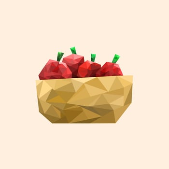 A basket of apples vector