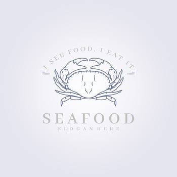 modern minimal crab ocean logo vector, crab freshwater icon sign symbol for restaurant business vector illustration design