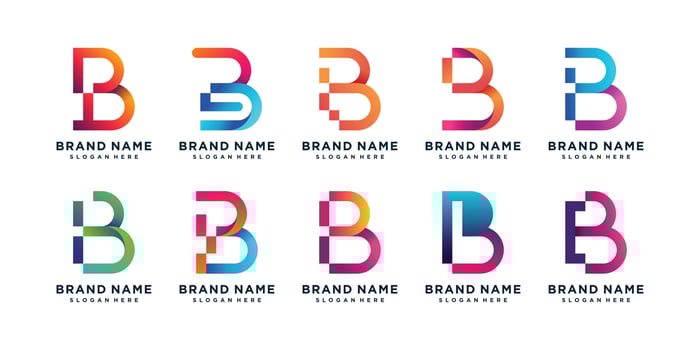 letter B logo collection with modern, gradient, company, color, technology, consulting and business Premium Vector