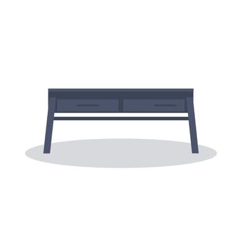 Vintage pc desk table isolated on white background vector