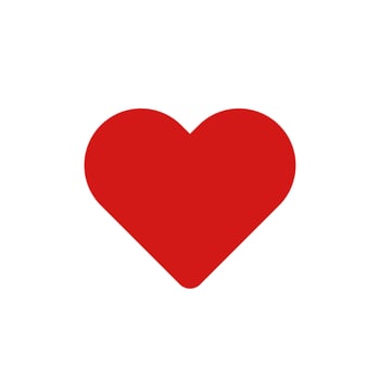 Flat vector illustration of love heart icon. Suitable for design element of loving couple, valentine day, health care, and romantic feeling.