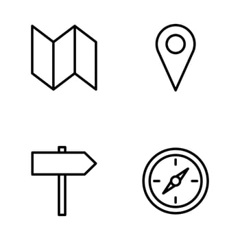 Maps Pin icon, Navigation icons set, Brochure map, Vector design