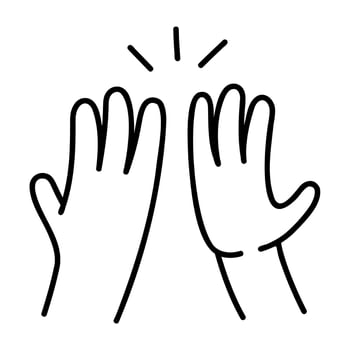 High Five. Hand Drawn Doodle Icon. vector