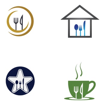 fork and spoon restaurant logo vector template