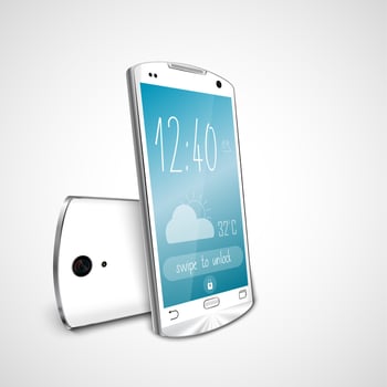 White touch screen smartphone isolated on white background .Vector illustration vector