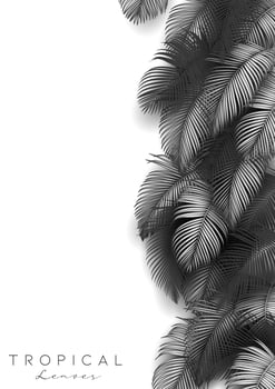 Tropical summer leaves background with jungle plants vector