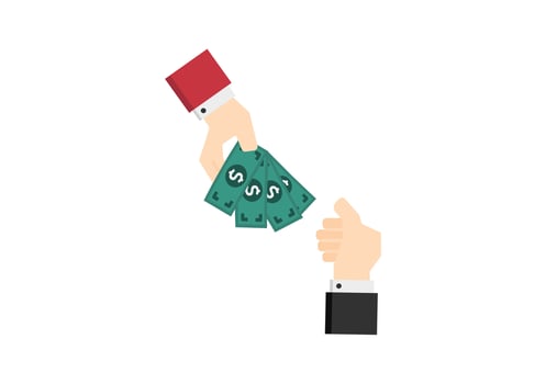 money payment icon on white background vector