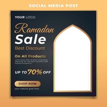 Ramadan Kareem social media post and creative offer sale vector