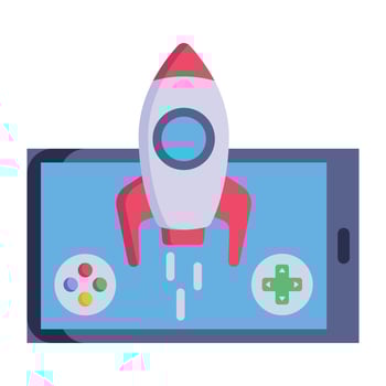 A well-designed flat icon of game startup vector