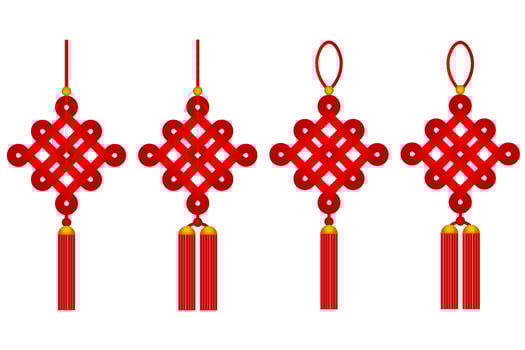 Chinese knot symbol of good luck vector design, The traditional symbol of the lunar Chinese New Year