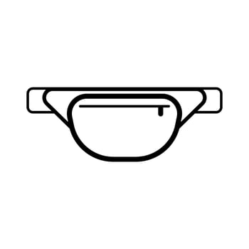 Line Waist Bag Icon Vector Design on White Background