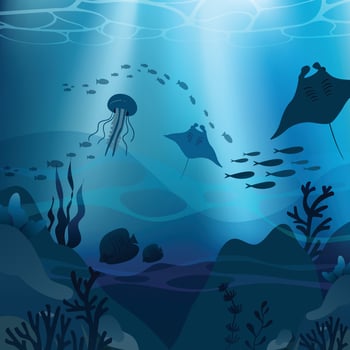 Deep Blue Ocean Background vector