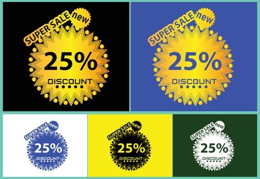 25 percent discount new offer logo and icon design template vector