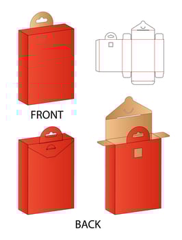 Box packaging die cut template design. 3d mock-up vector