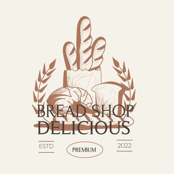Bread type vintage illustration logo vector