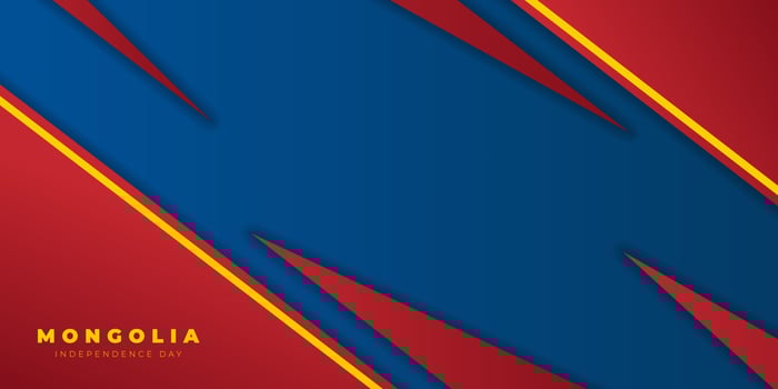 Blue and red geometric abstract background with yellow line design. Mongolia independence day template design. vector