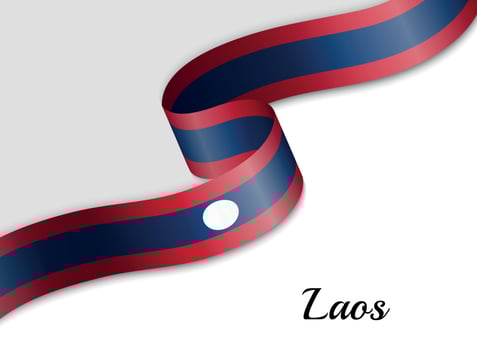 waving ribbon flag vector