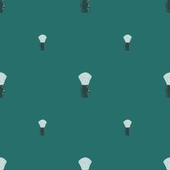 Shaving brush seamless pattern. Barber shop in doodle style. vector