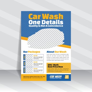 Car Wash Flyer Template vector