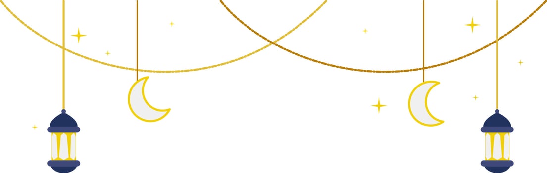 Hanging lantern ramadan decoration vector
