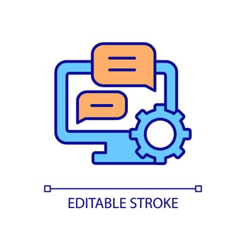 Messaging software RGB color icon. Computer software and system management. Information technologies monitoring. Isolated vector illustration. Simple filled line drawing. Editable stroke