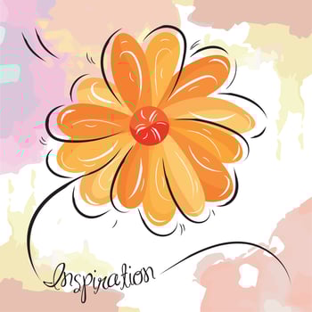 Sketch of yellow vintage flower watercolor background Vector