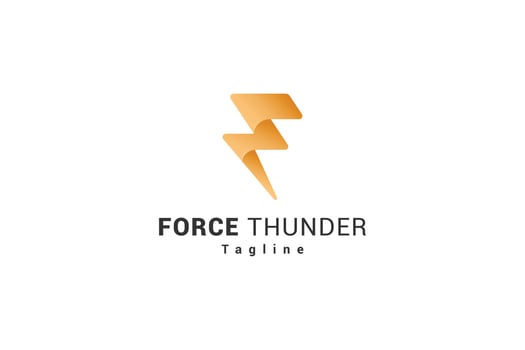 Letter F creative force thunder logo vector