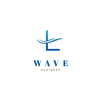 Initial letter L sea wave icon logo design inspiration vector
