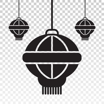 Flat vector icon the hanging chinese lantern for apps or websites