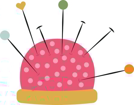 Pincushion Sewing Equipment Needle Cushion vector