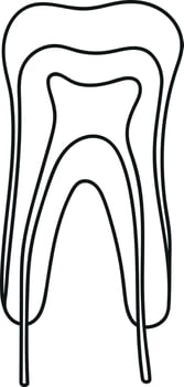 Image of a Tooth in Doodle Style vector