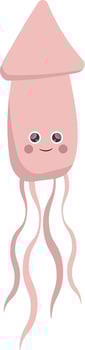 Cute Illustration Smiling Squid Illustration for Childrens Books Magazines Banner Posters Training Cards vector