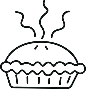 Hot Pie for a Slot in Doodle Style vector
